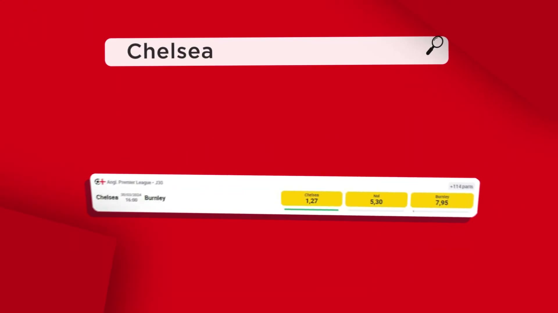 Animation d'interface pour Betclic, exercice personnel