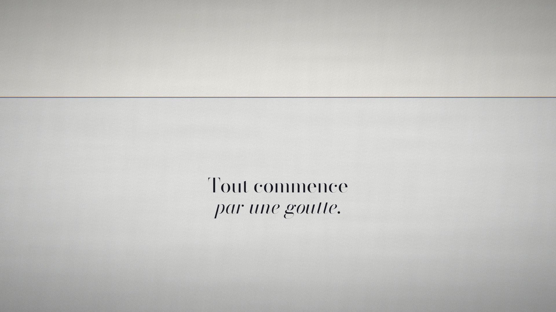 Ouverture du film Lavis N°3 : « Tout commence par une goutte. » sur un fond de papier clair